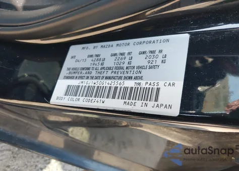 2016 Mazda Mazda6 I Grand Touring z USA, uszkodzony, nr VIN JM1GJ1W50G1425565